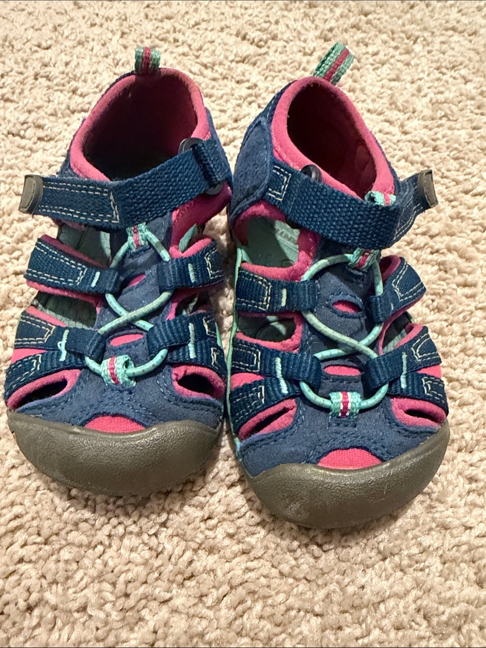 Keen Navy, Pink & Mint Kids Outdoor Sandals